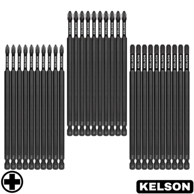 30 x Mixed PH 150mm Impact Screwdriver Bits PH1 PH2 PH3