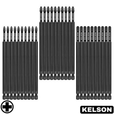30 x Mixed PH 150mm Impact Screwdriver Bits PH1 PH2 PH3