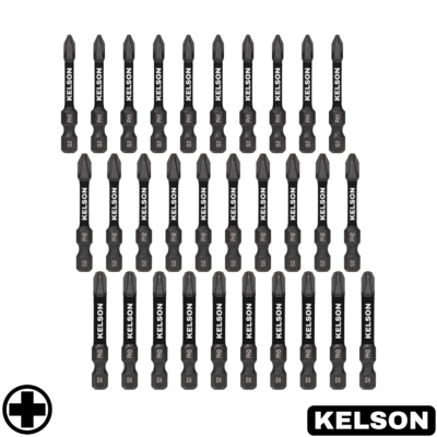 30 x Mixed PH 50mm Impact Screwdriver Bits PH1 PH2 PH3