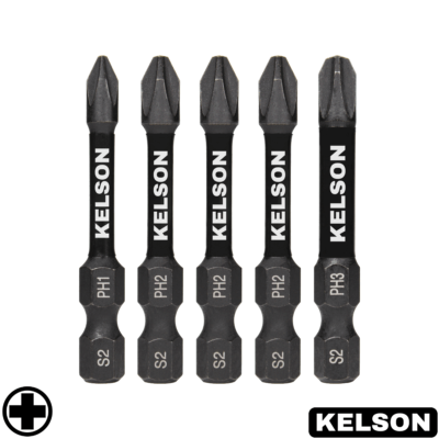 5 x Mixed PH 50mm Impact Screwdriver Bits PH1 PH2 PH3