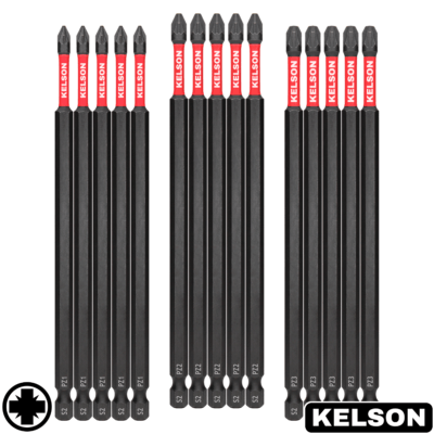 15 x Mixed Pozi 150mm Impact Screwdriver Bits PZ1 PZ2 PZ3