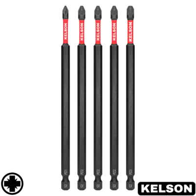 5 x Mixed Pozi 150mm Impact Screwdriver Bits PZ1 PZ2 PZ3