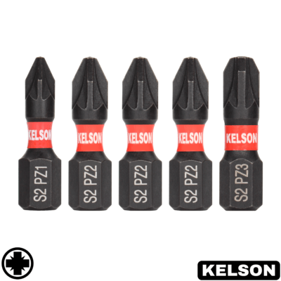 5 x Mixed Pozi 25mm Impact Screwdriver Bits PZ1 PZ2 PZ3