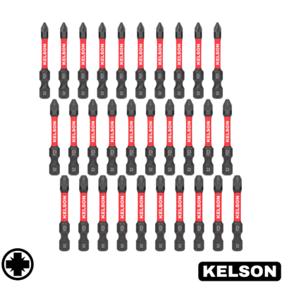 30 x Mixed Pozi 50mm Impact Screwdriver Bits PZ1 PZ2 PZ3