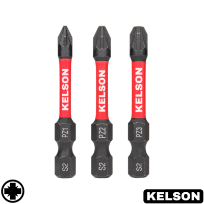 3 x Mixed Pozi 50mm Impact Screwdriver Bits PZ1 PZ2 PZ3
