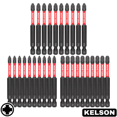 30 x Mixed Pozi 75mm Impact Screwdriver Bits PZ1 PZ2 PZ3