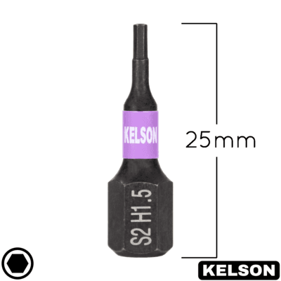 1.5mm Hex Impact Screwdriver Bits 25mm