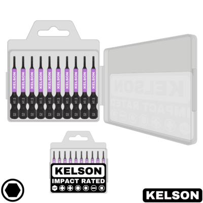 10pcs 1.5mm Hex Impact Screwdriver Bit Set In Storage Case 50mm Length