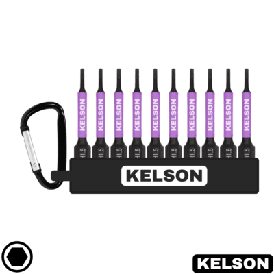 10 x 1.5mm Hex Impact Screwdriver Bit Set 50mm Length