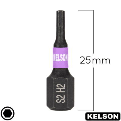 2mm Hex Impact Screwdriver Bits 25mm