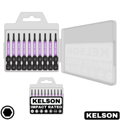 10pcs 2mm Hex Impact Screwdriver Bit Set In Storage Case 50mm Length