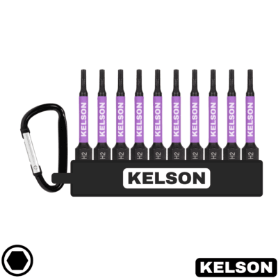 10 x 2mm Hex Impact Screwdriver Bit Set 50mm Length