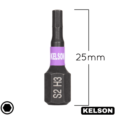 3mm Hex Impact Screwdriver Bits 25mm