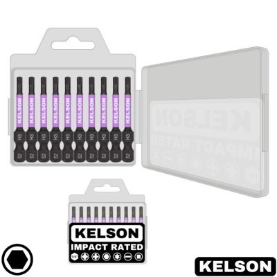 10pcs 3mm Hex Impact Screwdriver Bit Set In Storage Case 50mm Length