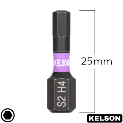4mm Hex Impact Screwdriver Bits 25mm