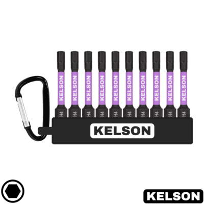 10 x 4mm Hex Impact Screwdriver Bit Set 50mm Length