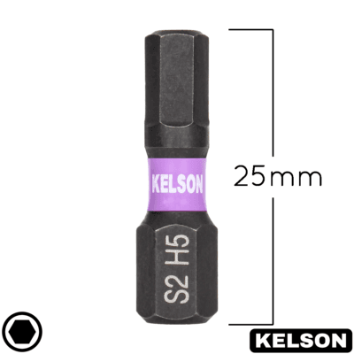 5mm Hex Impact Screwdriver Bits 25mm