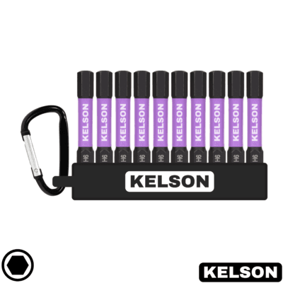 10 x 6mm Hex Impact Screwdriver Bit Set 50mm Length