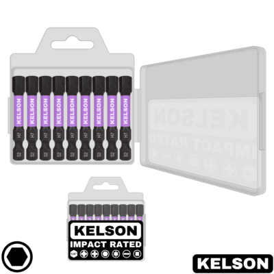 9pcs 7mm Hex Impact Screwdriver Bit Set In Storage Case 50mm Length