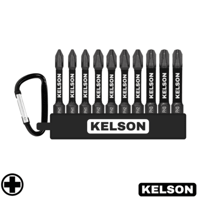 10 x Mixed PH Impact Screwdriver Bit Set 50mm Length V1