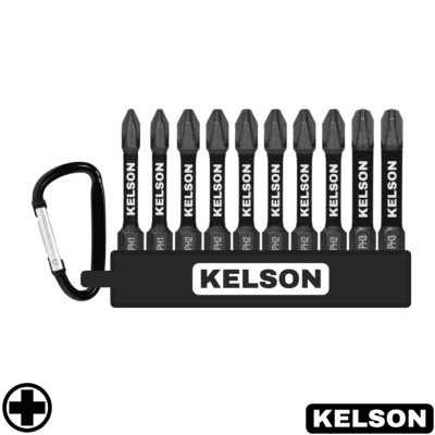 10 x Mixed PH Impact Screwdriver Bit Set 50mm Length V2