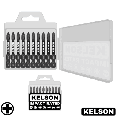 10pcs PH1 Impact Screwdriver Bit Set In Storage Case 50mm Length