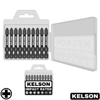 10pcs PH2 Impact Screwdriver Bit Set In Storage Case 50mm Length