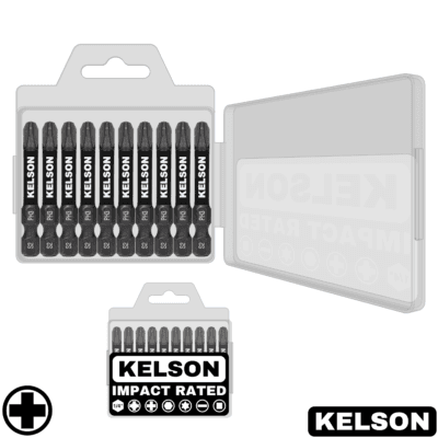 10pcs PH3 Impact Screwdriver Bit Set In Storage Case 50mm Length