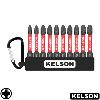 10 x Mixed Pozi Impact Screwdriver Bit Set 50mm Length V2