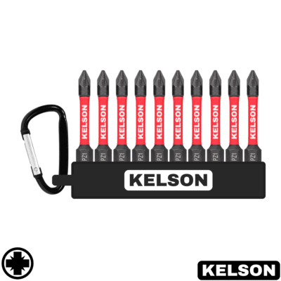 10 x PZ1 Pozi Impact Screwdriver Bit Set 50mm Length