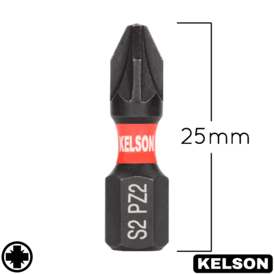 PZ2 Impact Screwdriver Bits 25mm