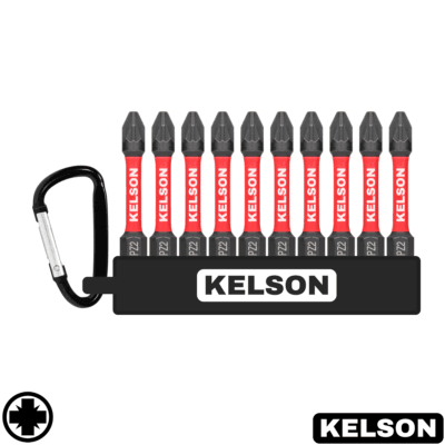 10 x PZ2 Pozi Impact Screwdriver Bit Set 50mm Length