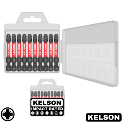 10pcs PZ3 Pozi Impact Screwdriver Bit Set In Storage Case 50mm Length