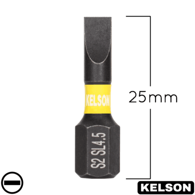 4.5mm Slot Flat-Head Impact Screwdriver Bits 25mm