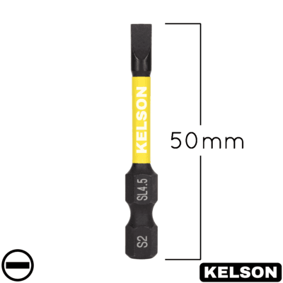 4.5mm Slot Flat-Head Impact Screwdriver Bits 50mm