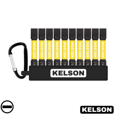 10 x 7mm Slot Flat-Head Impact Screwdriver Bit Set 50mm Length