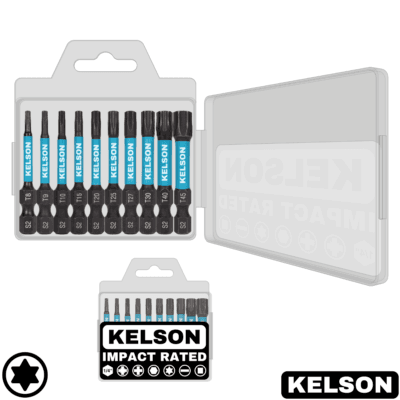 10pcs Mixed Star Drive Impact Screwdriver Bit Set In Storage Case 50mm Length