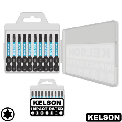 10pcs T20 Impact Screwdriver Bit Set In Storage Case 50mm Length