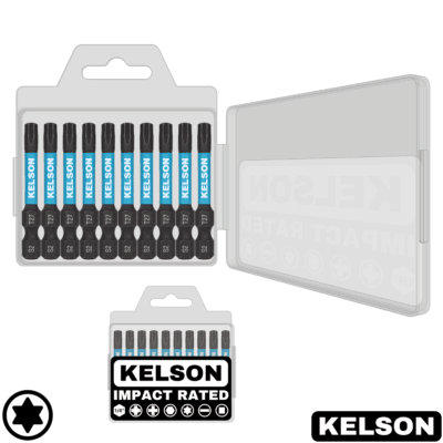 10pcs T27 Impact Screwdriver Bit Set In Storage Case 50mm Length