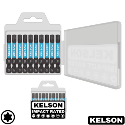 10pcs T30 Impact Screwdriver Bit Set In Storage Case 50mm Length