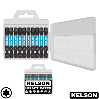 10pcs T40 Impact Screwdriver Bit Set In Storage Case 50mm Length