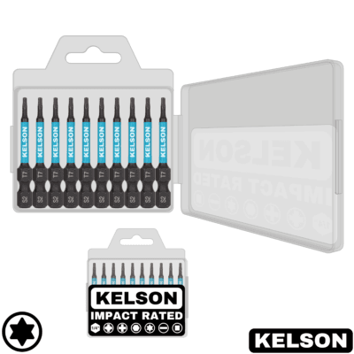 10pcs T7 Impact Screwdriver Bit Set In Storage Case 50mm Length