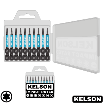 10pcs T8 Impact Screwdriver Bit Set In Storage Case 50mm Length