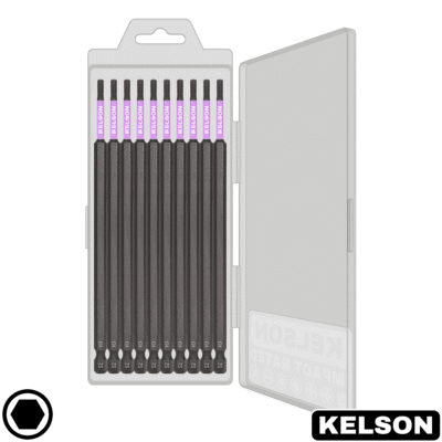 10pcs 3mm Hex H3 Impact Screwdriver Bit Set In Storage Case 150mm Length