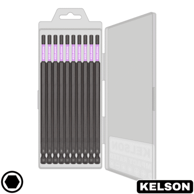 10pcs 4mm Hex H4 Impact Screwdriver Bit Set In Storage Case 150mm Length