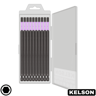 10pcs 5mm Hex H5 Impact Screwdriver Bit Set In Storage Case 150mm Length