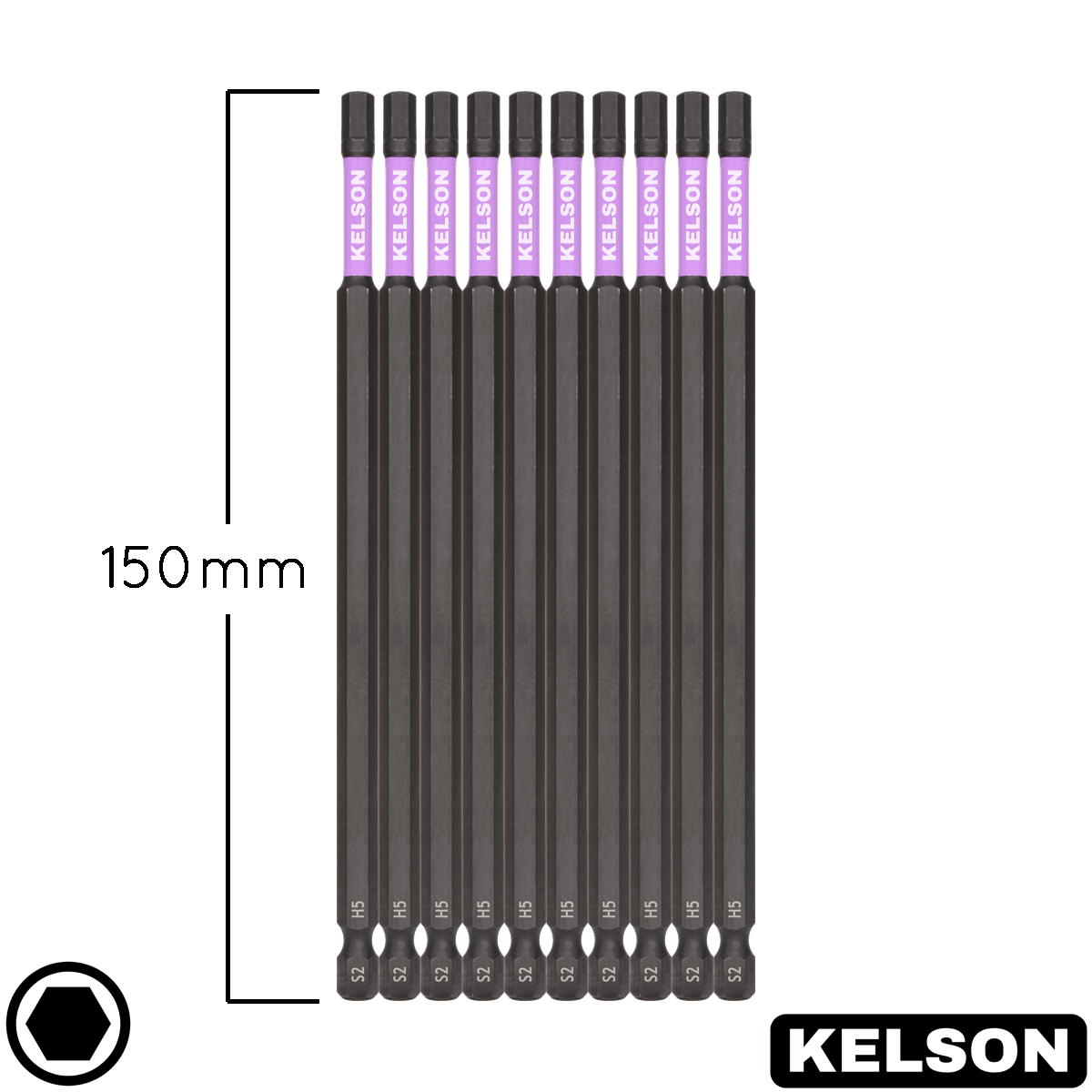 10pcs 5mm Hex H5 Impact Screwdriver Bit Set In Storage Case 150mm Length - Image 3