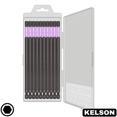 10pcs 6mm Hex H6 Impact Screwdriver Bit Set In Storage Case 150mm Length