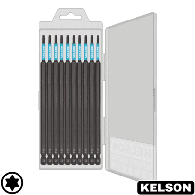 10pcs T10 Impact Screwdriver Bit Set In Storage Case 150mm Length