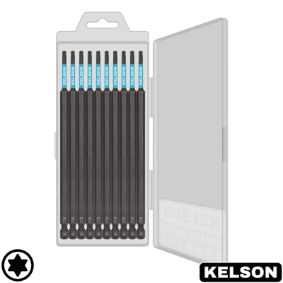 10pcs T15 Impact Screwdriver Bit Set In Storage Case 150mm Length